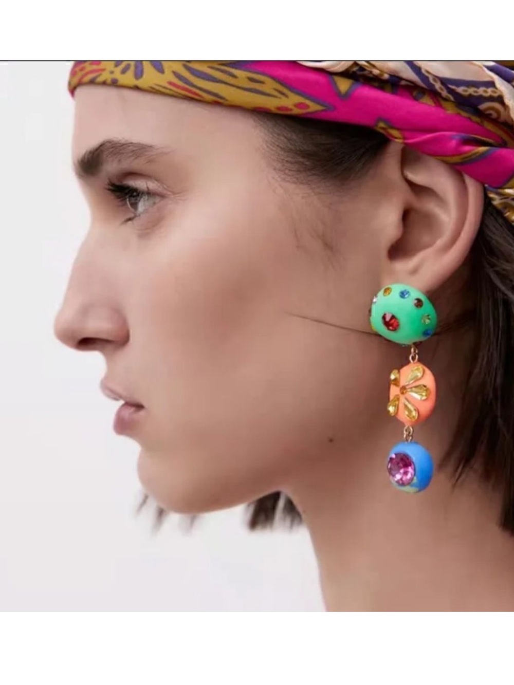 Retro Multicolor Drop Earrings A31